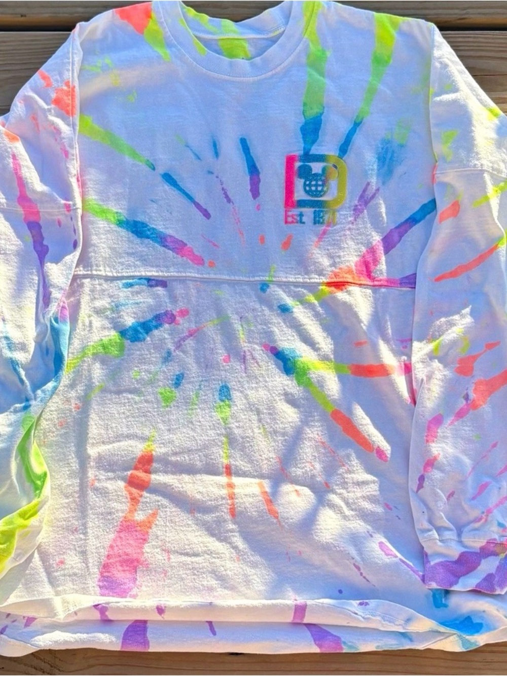 Disney Spirit Jersey Tie-Dye Neon and White